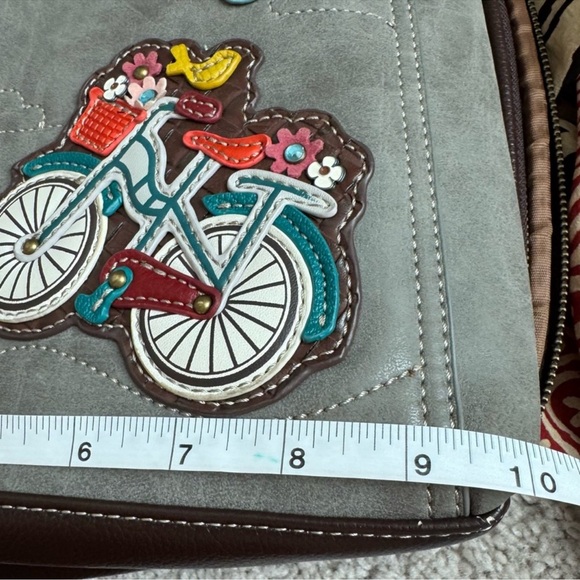 Chala Gray Backpack with Bicycle Design - Picture 6 of 9